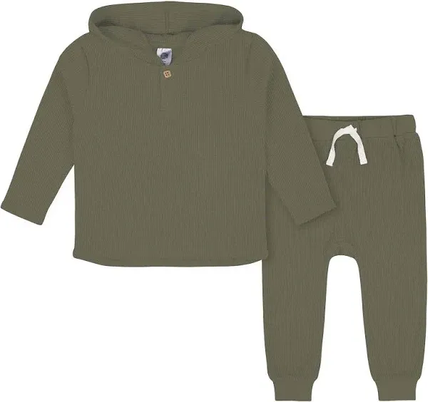 Gerber 2-Piece Infant & Toddler Boys Waffle Hoodie & Jogger Set