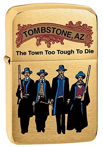 Zippo Tombstone, Arizona Brushed Brass Lighter