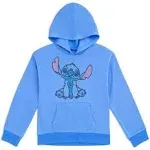 Disney Lilo & Stitch Little Girls French Terry Pullover Crossover Hoodie Tie Dye Blue 6