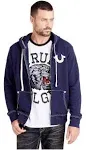 True Religion Men's Buddha Logo Zip-Up Hoodie