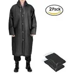 Opret 2 Pack Raincoats for Adults Reusable, EVA Rain Ponchos Lightweight Rain Coat Waterproof Rain Gear for Men and Women