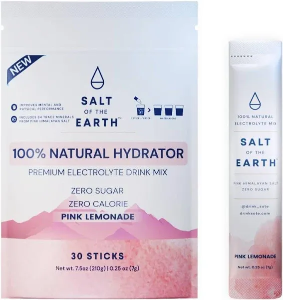 Salt of the Earth Premium Zero-Sugar Electrolyte - Made with Pink Himalayan Salt - Hydration Powder Packets | Premium Ingredients | Keto & Paleo Friendly | 30 Sticks, Orange