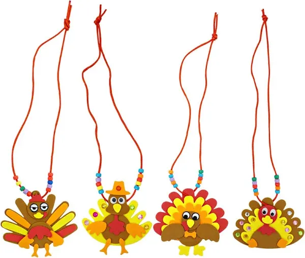 4E's Novelty Thanksgiving Necklace Crafts for Kids Bulk