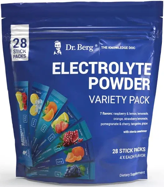 Dr. Berg Electrolyte Powder Variety Pack 28 stick packs * SEALED Exp 9/2025