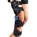 Orthomen Hinged ROM Knee Brace, Post Op Knee Brace for Recovery Stabilization, ACL, MCL and PCL Injury, Adjustable Medical Orthopedic Support