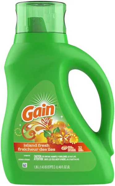 Gain Cold Water Liquid Laundry Detergent Island Fresh