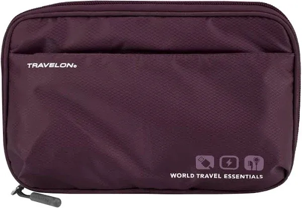 Travelon World Travel Essentials Tech Organizer, Peacock Teal