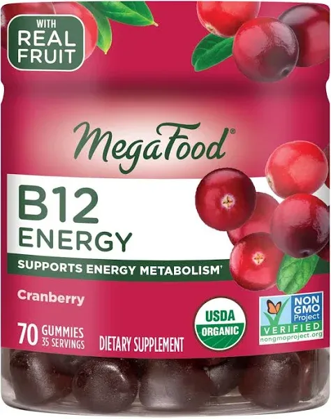 MegaFood B12 Energy - Cranberry 24 mcg 70 Gummies