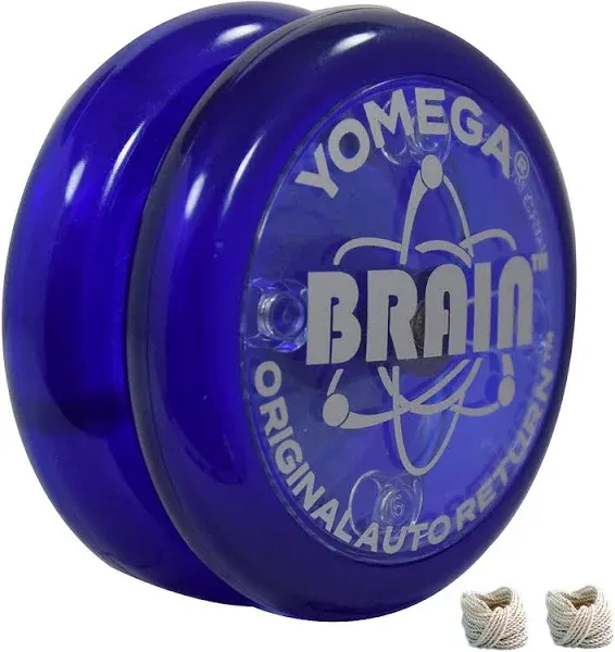 Yomega The Original Brain - Professional Yoyo for Kids and Beginners, Responsive Auto Return Yo Yo Best for String Tricks + Extra 2 Strings & 3 Month Warranty (Dark Blue)