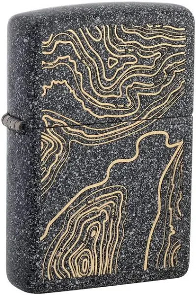 Zippo Topo Map Design Iron Stone Pocket Lighter