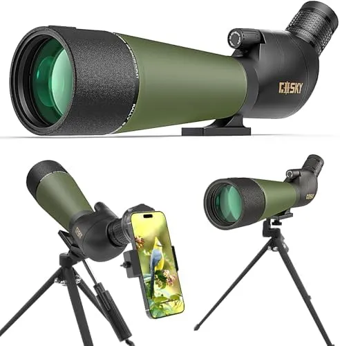 Gosky Updated 20-60x80 Spotting Scopes with Tripod Carrying Bag and Quick Phone Holder - BAK4 High Definition Waterproof Spotter Scope for Bird