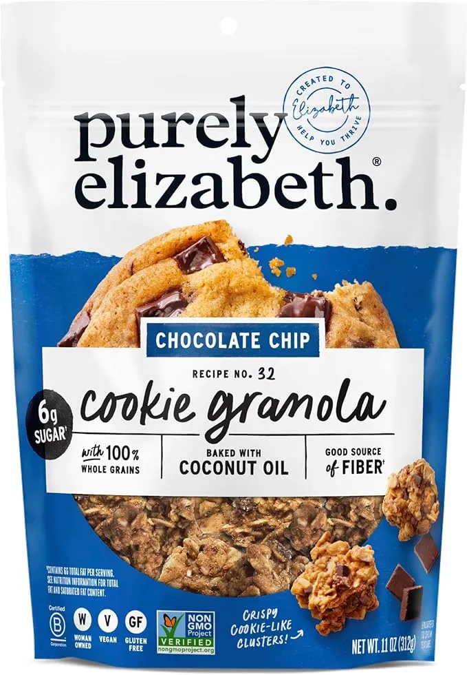 Purely Elizabeth Cookie Granola, Chocolate Chip, Gluten-Free, Non-GMO (11oz Bag)