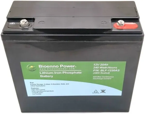 Bioenno Power 12V 20Ah LFP LiFePO4 Battery