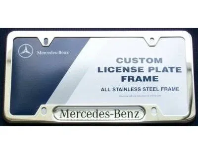 Mercedes Benz Genuine Q6880086 - Polished Stainless Steel License Plate Frame