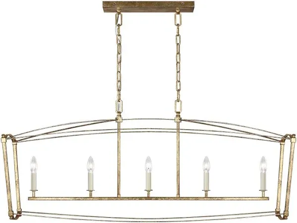 Thayer Five Light Linear Chandelier Visual Comfort Studio