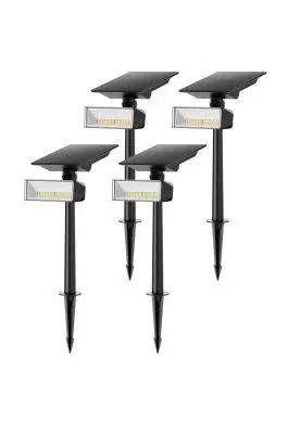 Consciot Warm White Solar Spot Lights Outdoor,Dusk-to-Dawn 600LM 360°Adjustable Solar Landscape Spotlights with IP65 Waterproof Solar Lights Outdoor,3 Brightness for Garden Yard Doorway Lawn, 4 Pack