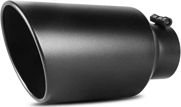 5-Inch Bolt-On Exhaust Tip with 8&#034; Outlet - Powder Coated Stainless Steel