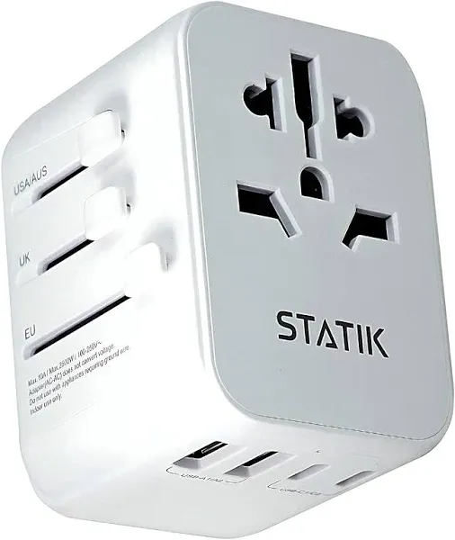 STATIK Globocharge Universal 30W Adapter (1 Outlet, 2 USB Ports, 3 Type-C Ports)