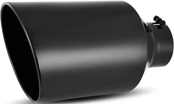 AUTOSAVER88 4 Inch Inlet Exhaust Tip Inlet Outlet 15" Overall Length Finish Stainless Steel Exhaust Tail Tip Outside