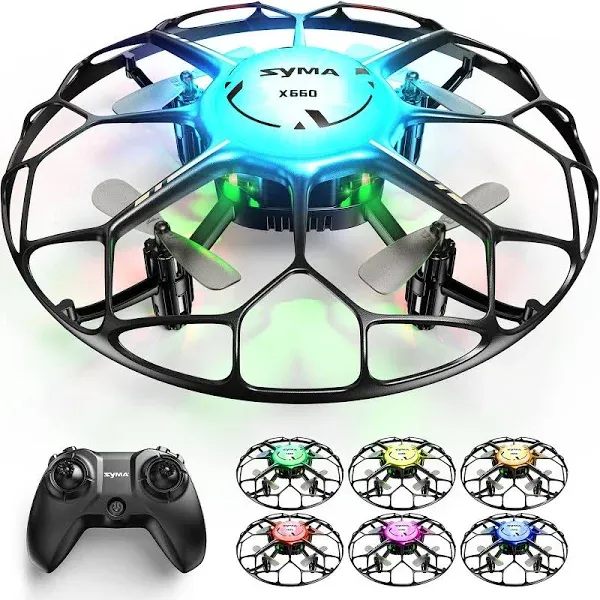 SYMA Drone for Kids with LED, X660 Mini Quadcopter Rotary Ascent, Headless Mode Full RC