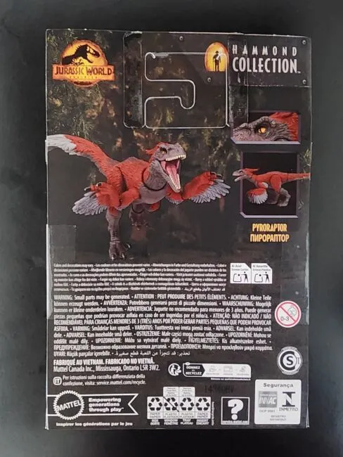 Mattel Jurassic World Hammond Collection Pyroraptor Dinosaur Toy 21cm Red HTV64