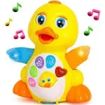 Yiosion Musical Flapping Yellow Duck Interactive Action Educational Learning Walking Light Up Dancing Toy . Baby Toddler Infant