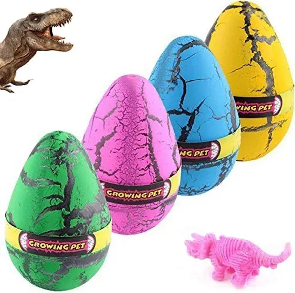 Hatching Growing Dinosaur Toys, Magic 4 Pack Large Size Grow Dinosaurs Egg That Hatch in Water Easter Dino Eggs Party Favor Gifts for Kids