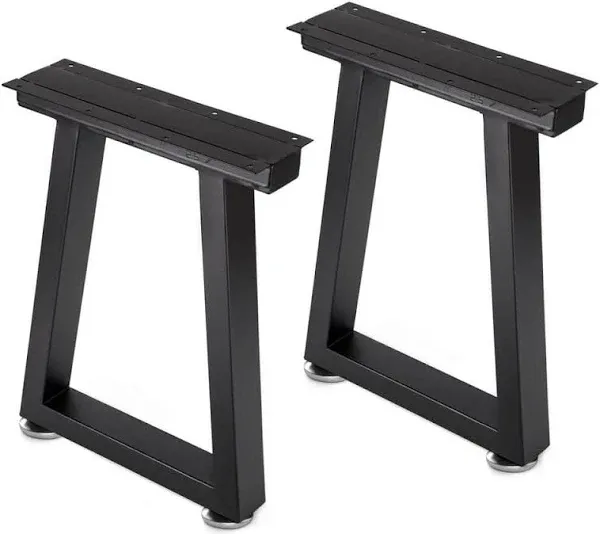 NXN-HOME 16 inch Trapezoid Metal Legs, Coffee Table Legs, Bench Metal Legs, Set of 2 Mid Century Home DIY Projects Black Furniture Legs(16”H x 10.8”W)