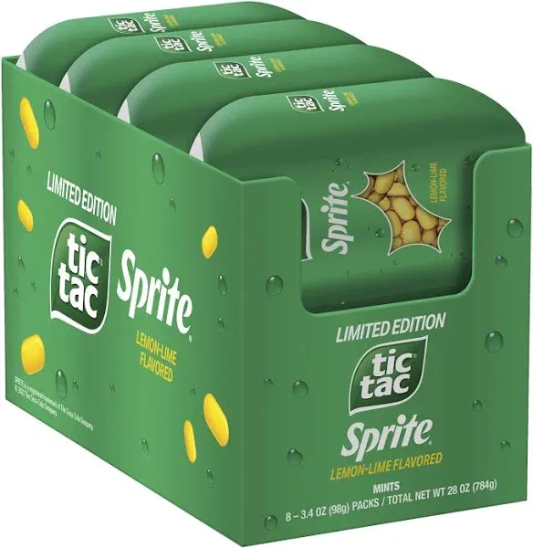 Tic Tac, Sprite Lemon-Lime-Flavored, On-The-Go Refreshment, 1 oz Each, Bulk 12 Pack