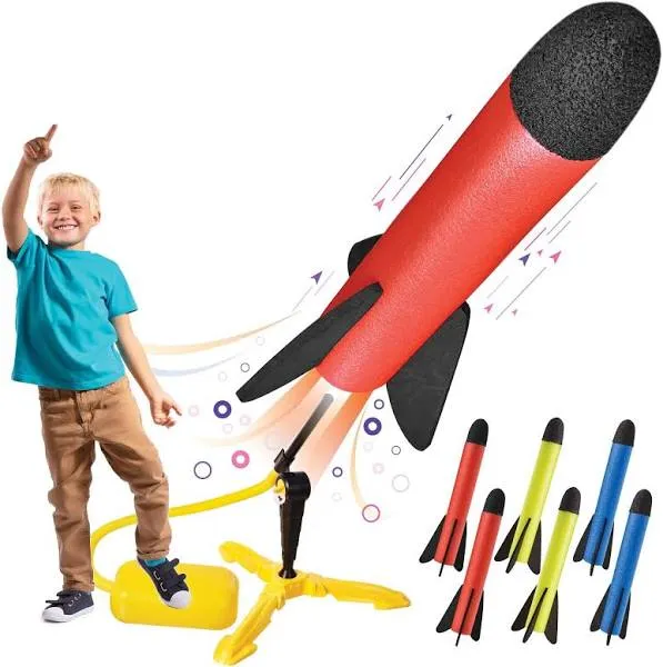 Toy Rocket Launcher for Kids – Shoots Up to 100 Feet – 8 Colorful