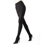 MeMoi Juneau Diamonds Sweater Tights, Size S/M, Black