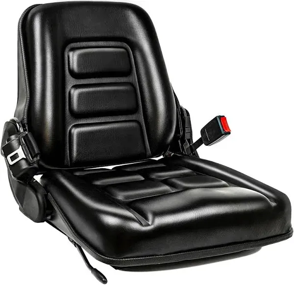 Comfortable Adjustable Seat for Forklifts and Tractors – Safety Belt Included