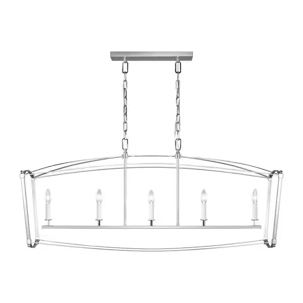 Feiss Thayer 5-Light Linear Chandelier Polished Nickel