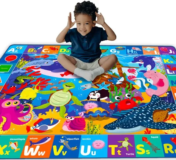 Large Baby Play Mat for Floor | Ocean ABC Rug for Kids