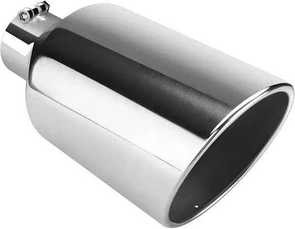 Stainless Steel Bolt On Exhaust Tailpipe Tip - 3&#034; Inlet, 6&#034; Outlet, 15&#034; Length