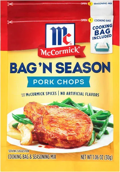 McCormick Bag 'N Season Pork Chops Cooking & Seasoning Mix - 1.06 oz