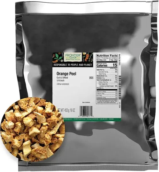 Frontier Co-op Organic Bulk Orange Peel, 1 LB