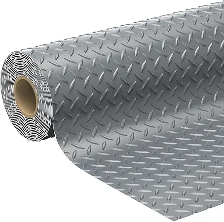 7.8 x 22 FT Garage Floor Mat, 2.8mm Thickness Diamond Plate Vinyl Garage Flooring Roll for Under Car, Large Size 172 SQFT for Large SUVs, MPV, Pickup Truck, RV