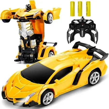 Robot RC Transform Cars One-Button Deformation 360 Degree Rotating Drifting