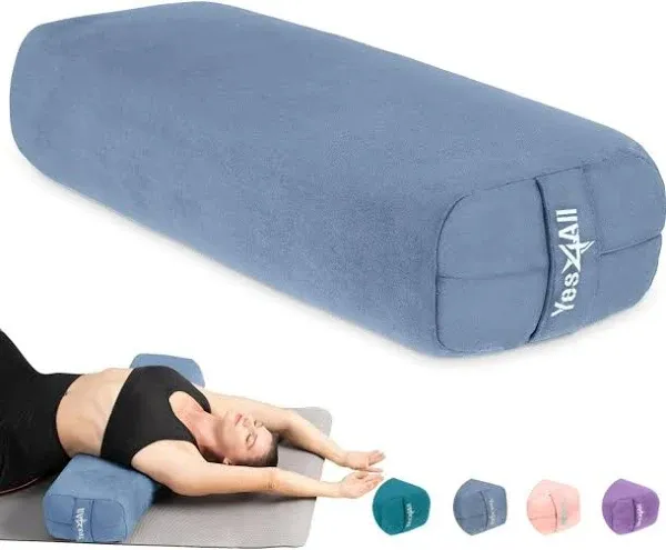 Yes4All Triple-Layer Sponge Yoga Bolster Pillow for Restorative Yoga & Meditation - Versatile Yoga Support Pillow, Balance & Poses Modification