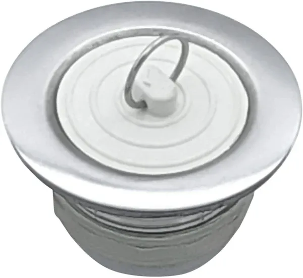 Laundry Tub Strainer with Rubber Stopper  1-7/8 to 2-1/4 Inch  Chrome