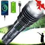 Rechargeable Flashlights 1500000 High Lumens,Super Bright LED Flashlight,Tactical Powerful Waterproof Handheld Flashlights with Zoomable 6