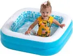 Baby Pool with Grip Handles, Padded Floor, DRAIN; Bathtub & Ball Pit for Toddlers, 34" Playful Pink