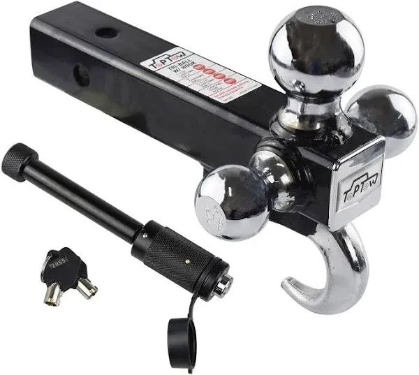 Buyers Products BUY1802280 TRIBALL HITCH WITH PINTLE HOOK AND CHROME TOWING BALL