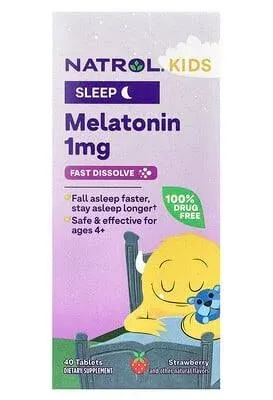 Natrol Kids Melatonin Sleep Fast Dissolve Tablets - Strawberry 30 ct