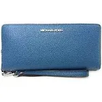 Michael Kors Large Pebbled Leather Continental Wallet Teal