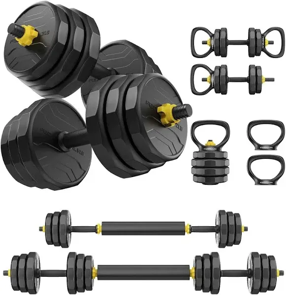  Adjustable Dumbbells, 40/48/68/88lbs Free Weight Set with 4 B:48LB(24LB Pair)