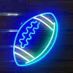 Ajoyferris Blue Neon Signs Football Shape Neon Signs for Wall Decor Neon Lights Neon Lights Signs Neon Led Sign Light Up Sign Neon Signs for Bedroom Kids Rugby Game Room College Party Christmas Gifts