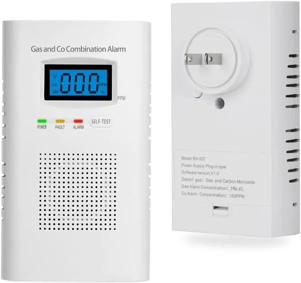 Carbon Monoxide Detectors Plug in,CO and Natural Gas Detector for Home white 