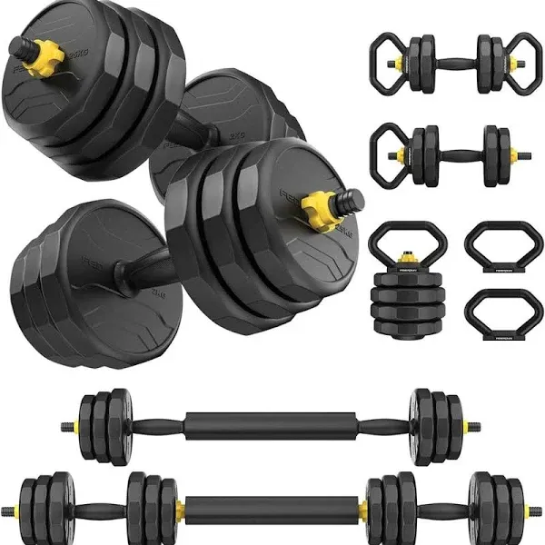 FEIERDUN Adjustable Dumbbells 20/30/40/50/60/70/90lbs Free Weight Set with Connector